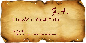 Ficsór Antónia névjegykártya